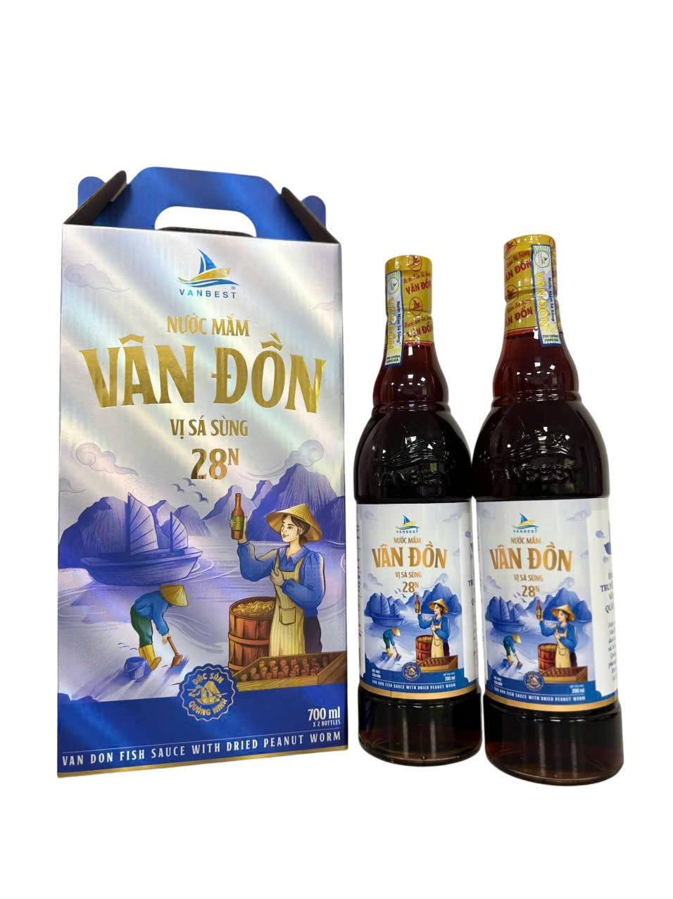 Nước mắm Vân Đồn vị sá sùng 28N ( Hộp 2 chai 700ml)