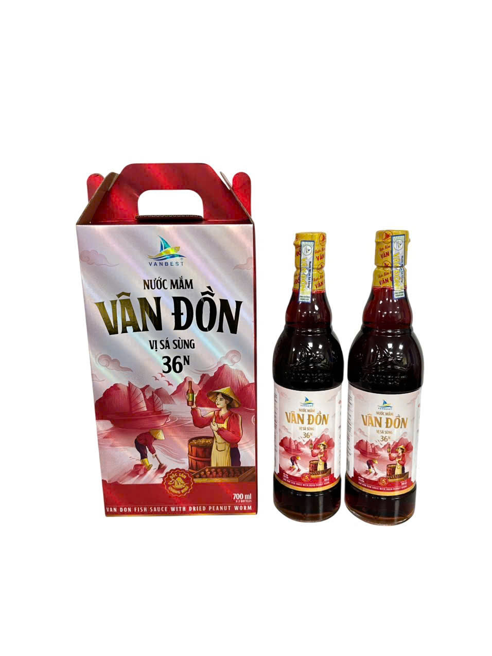 Nước mắm Vân Đồn vị sá sùng 36N ( Hộp 2 chai 700ml)